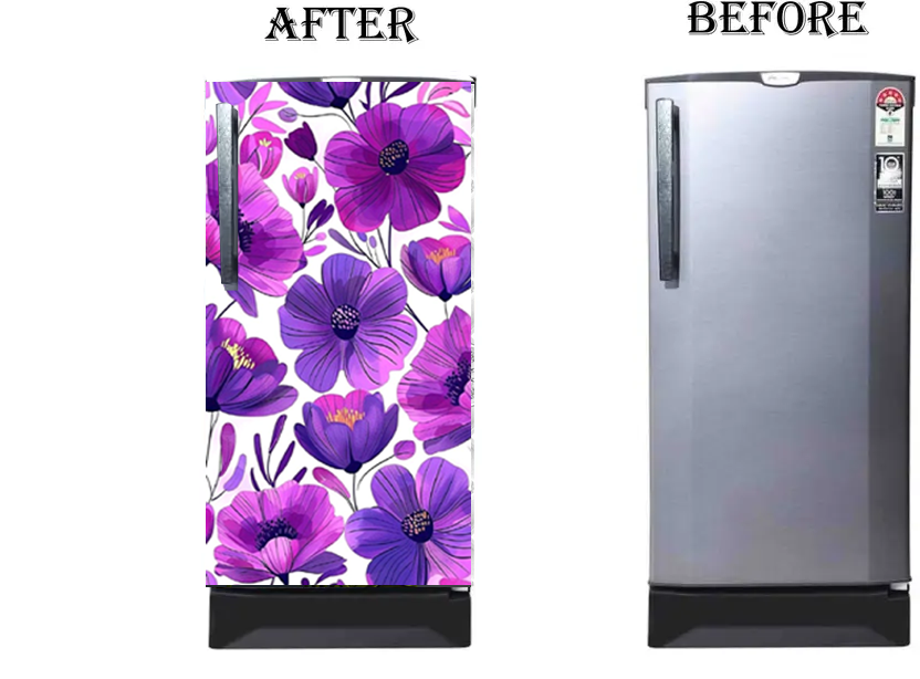 120 cm Single Door Fridge Sticker, Removable, Peel&Stick, Easy To Apply(61X120 Cm) Self Adhesive Sticker  (Pack of 1)