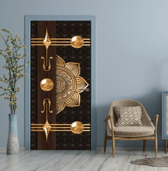 Regal Bloom Door Wallpaper